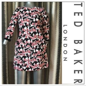 NWT! TED BAKER Stylish Crane Print Dress - Small